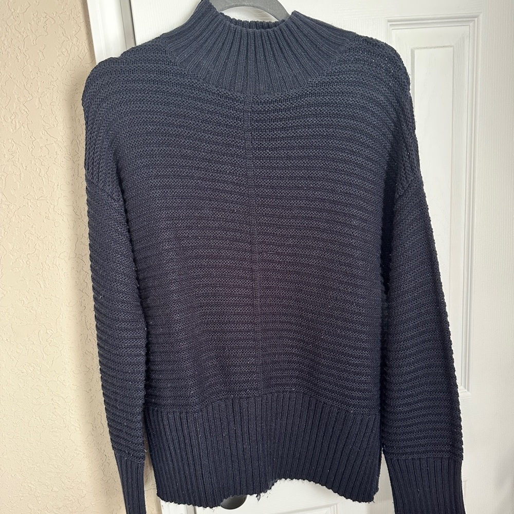 Topshop Navy Ribbed Sweater